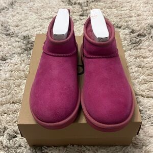 UGG classic ultra mini. Womens size 6. Mangosteen pink. New with box. Sold out.